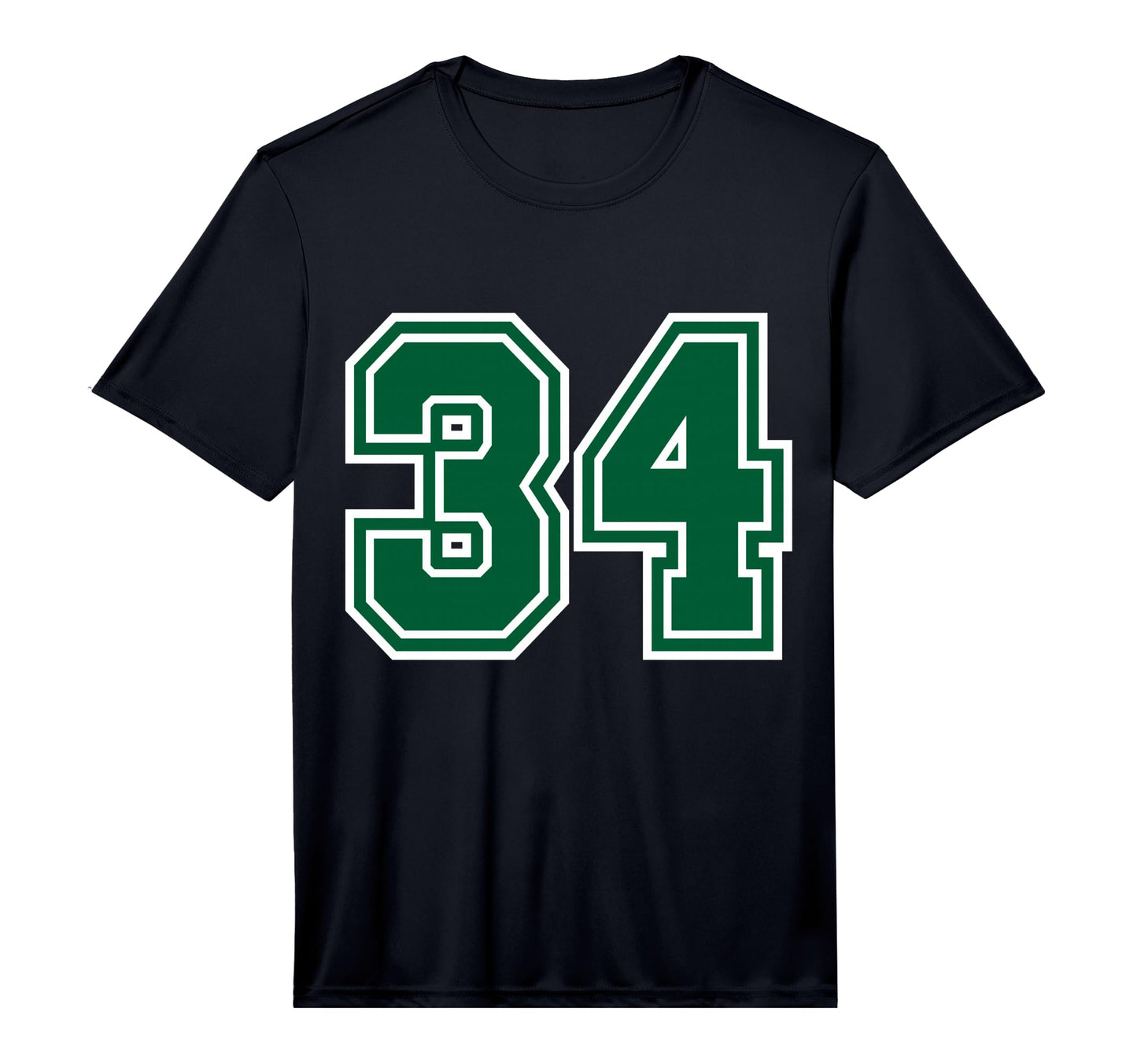 Green Sports Team Number 34 T-Shirt - Casual Everyday Wear Unisex - T-Shirt, Sweatshirt, Hoodie