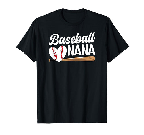 Baseball Nana Grandma Heart Baseball T-Shirt - Unique Graphic Unisex - T-Shirt, Sweatshirt, Hoodie