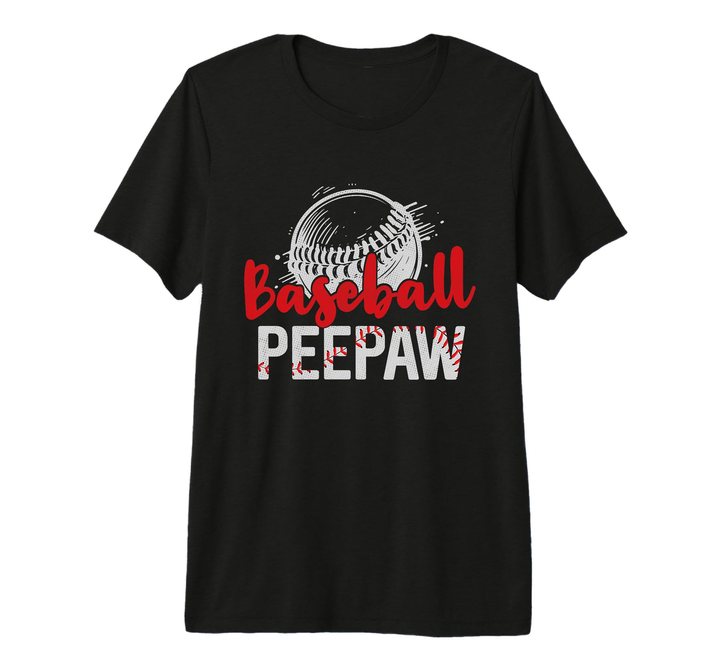 Mens Baseball Peepaw Fathers Day Dad T-Shirt - Custom Art Print for Adults - T-Shirt, Sweatshirt, Hoodie