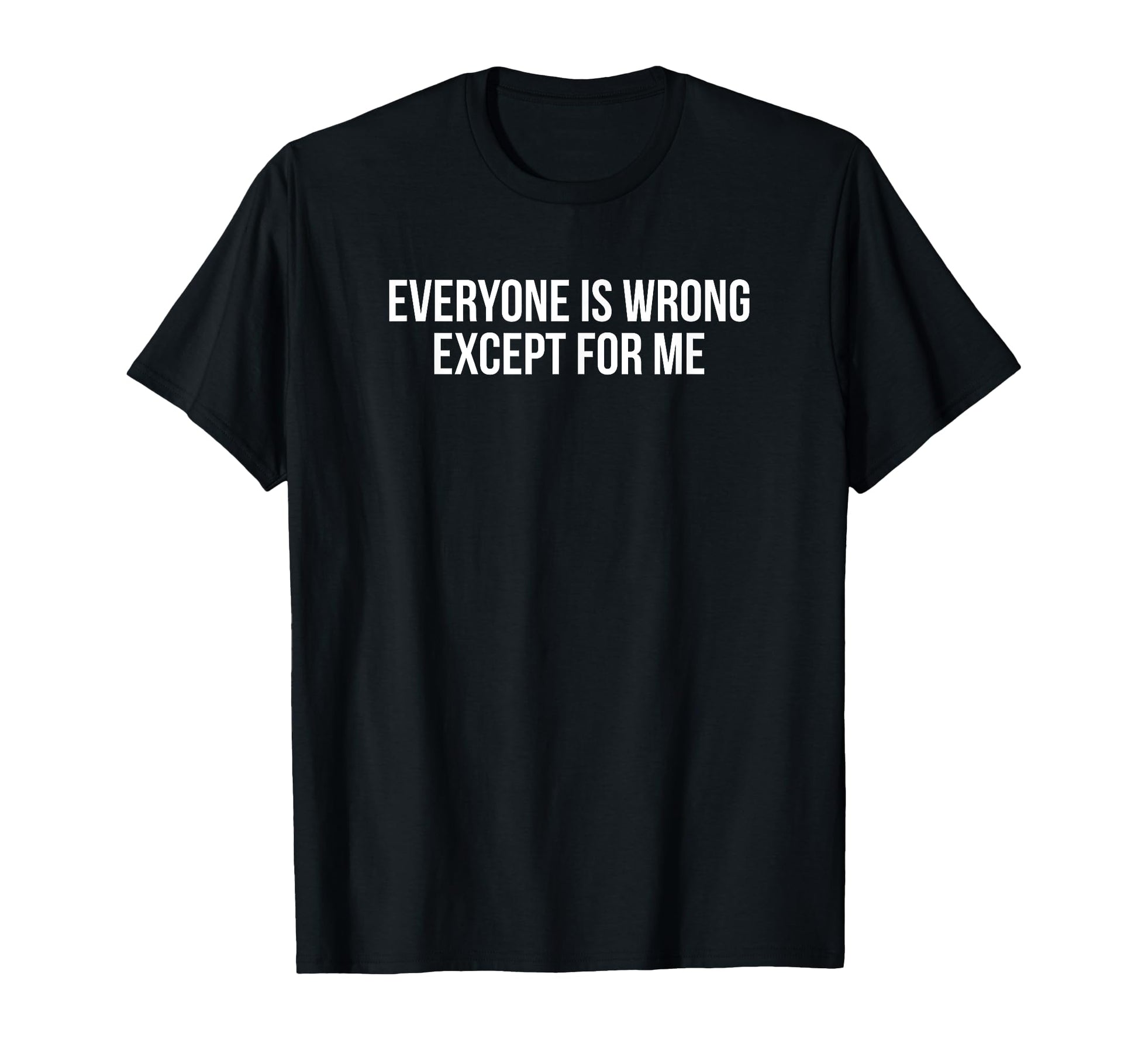 Everyone Is Wrong Except Me Funny T-Shirt - Minimalist Print for Adults - T-Shirt, Sweatshirt, Hoodie