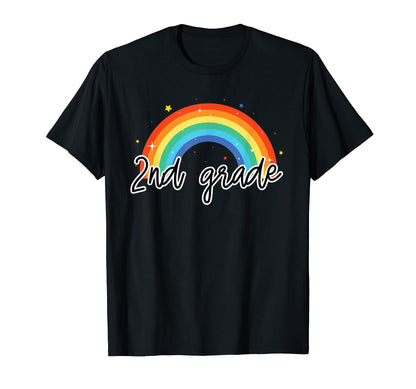 2Nd Grade Rainbow Colorful Second Year T-Shirt - Trendy Graphic Men Women - T-Shirt, Sweatshirt, Hoodie