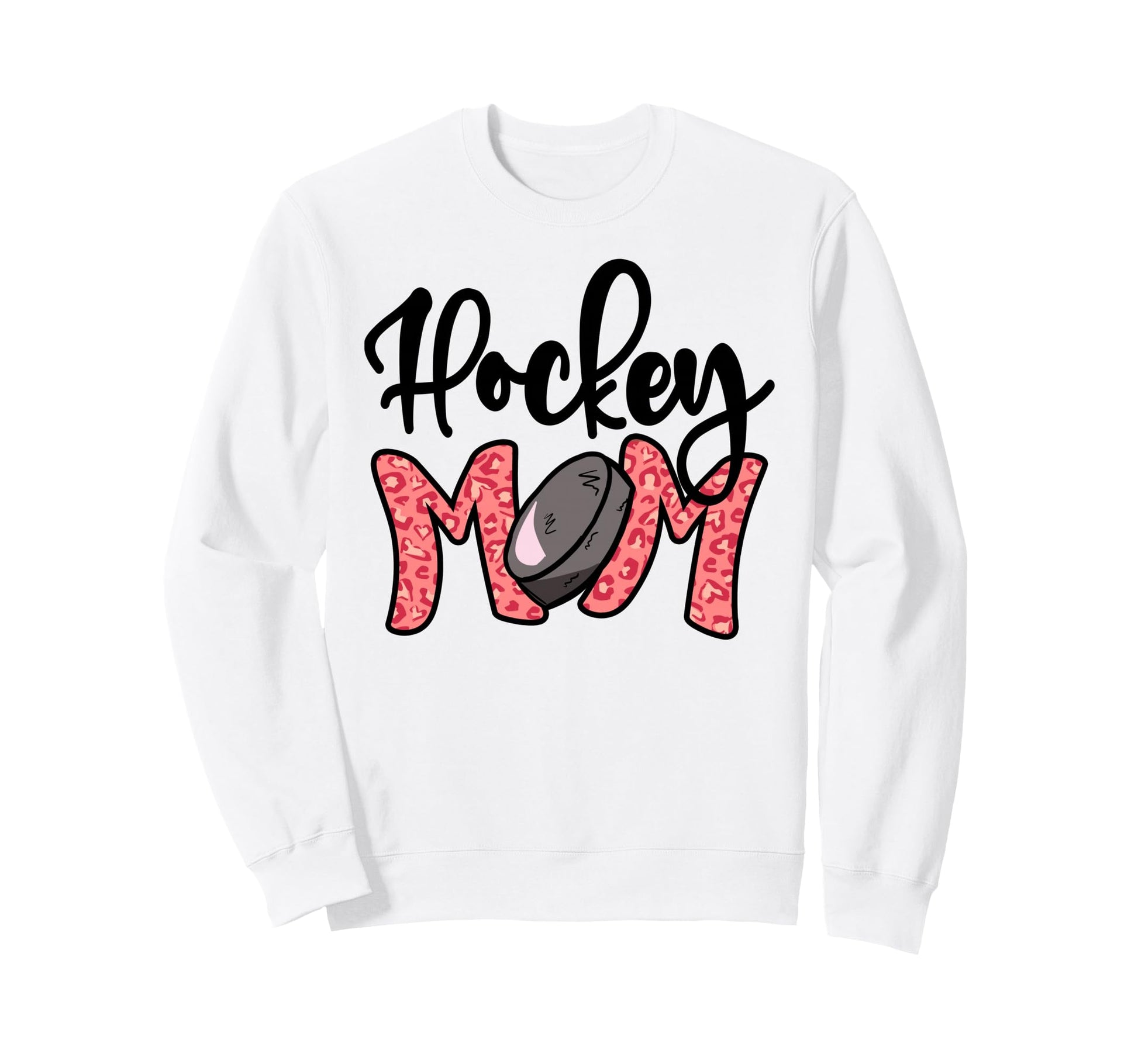 Hockey Mom Leopard Ice Hockey Sweatshirt - Minimalist Print for Adults - T-Shirt, Sweatshirt, Hoodie