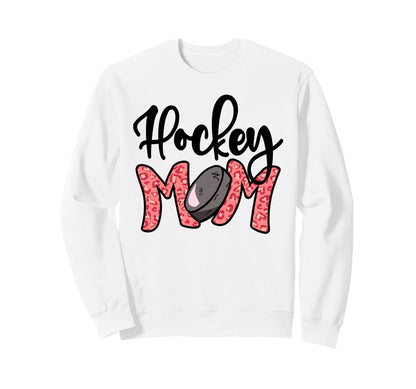 Hockey Mom Leopard Ice Hockey Sweatshirt - Minimalist Print for Adults - T-Shirt, Sweatshirt, Hoodie