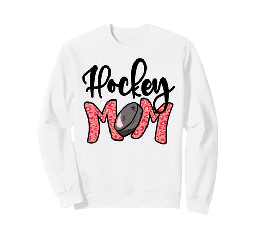 Hockey Mom Leopard Ice Hockey Sweatshirt - Minimalist Print for Adults - T-Shirt, Sweatshirt, Hoodie