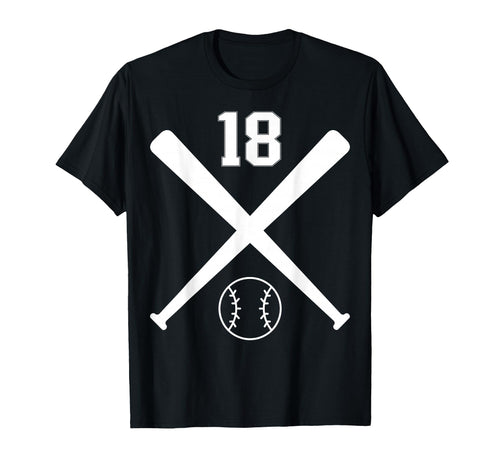 Baseball Softball Number 18 T-Shirt - Trendy Graphic Men Women - T-Shirt, Sweatshirt, Hoodie