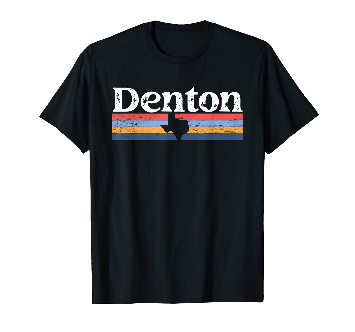 Denton Texas Tx Stripes State 70S T-Shirt - Minimalist Print for Adults - T-Shirt, Sweatshirt, Hoodie