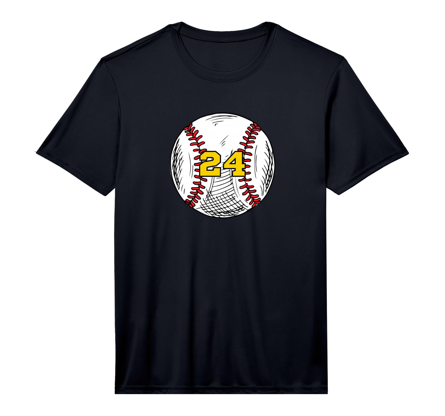 Baseball Softball Number 24 T-Shirt - Casual Everyday Wear for Adults - T-Shirt, Sweatshirt, Hoodie
