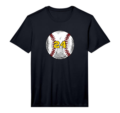 Baseball Softball Number 24 T-Shirt - Casual Everyday Wear for Adults - T-Shirt, Sweatshirt, Hoodie