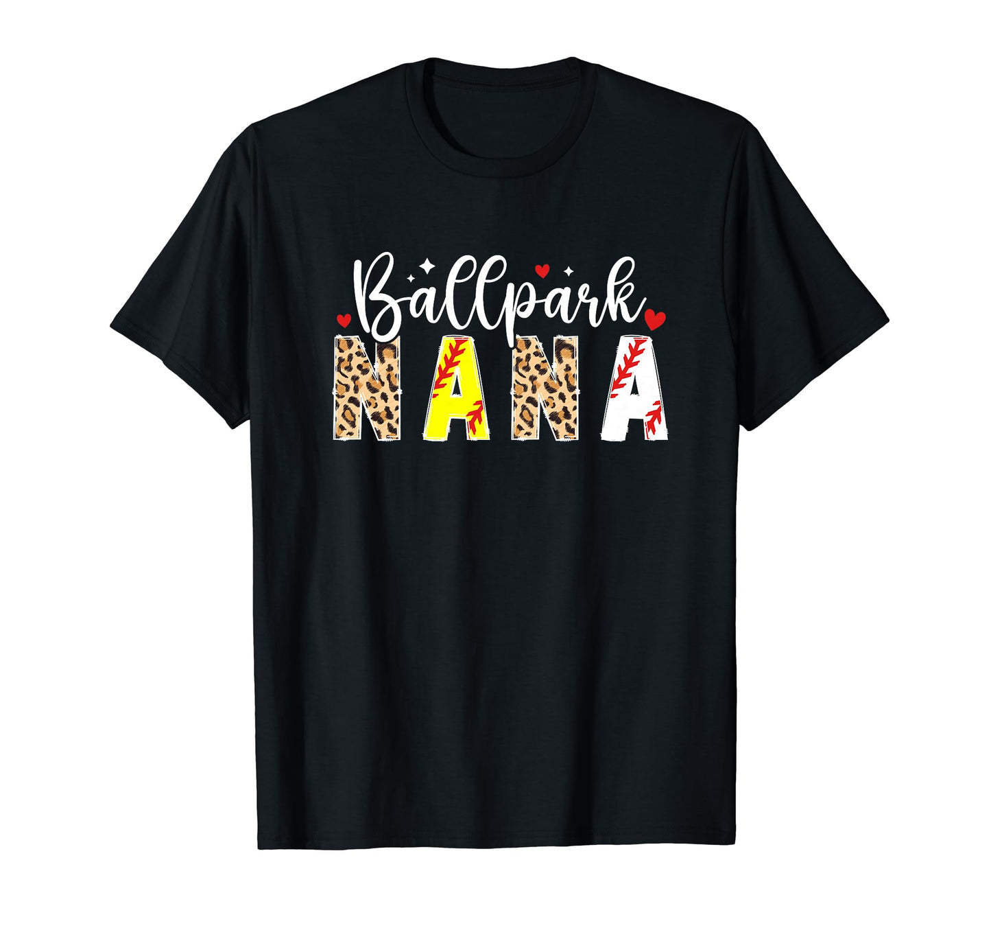 Ballpark Nana Leopard Baseball T-Shirt - Aesthetic Graphic for Adults - T-Shirt, Sweatshirt, Hoodie