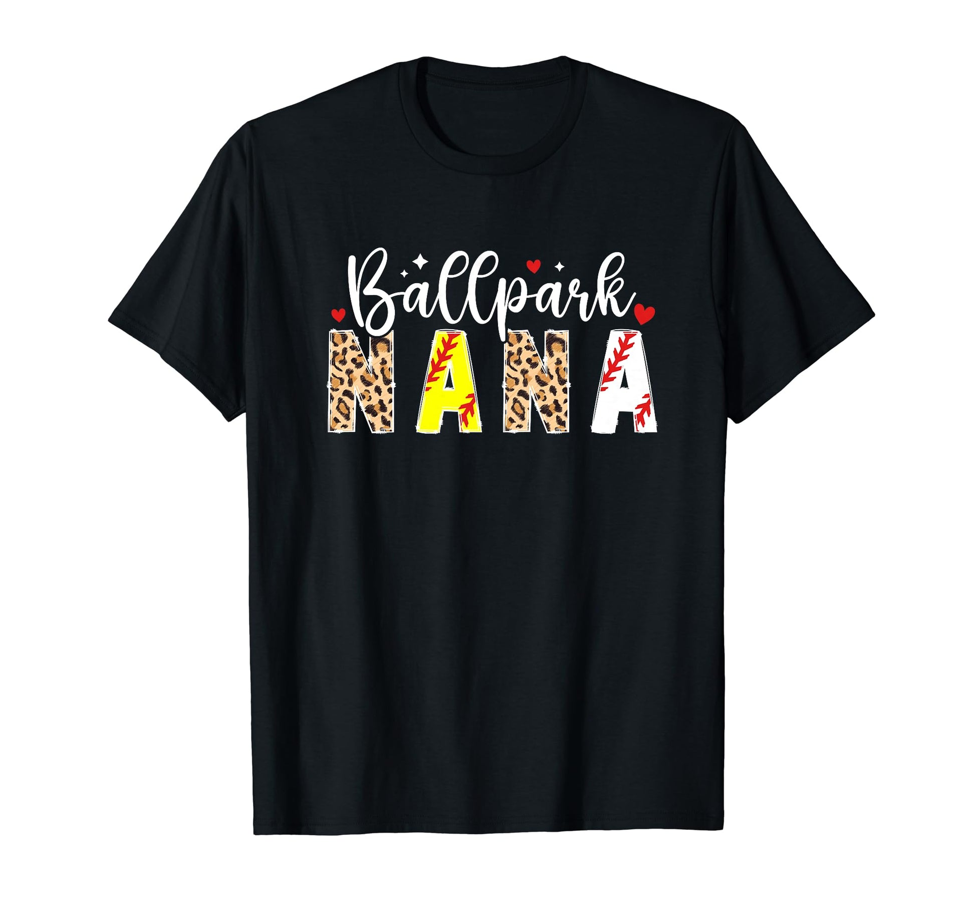 Ballpark Nana Leopard Baseball T-Shirt - Aesthetic Graphic for Adults - T-Shirt, Sweatshirt, Hoodie