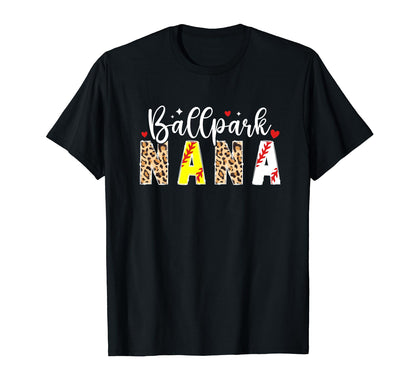 Ballpark Nana Leopard Baseball T-Shirt - Aesthetic Graphic for Adults - T-Shirt, Sweatshirt, Hoodie