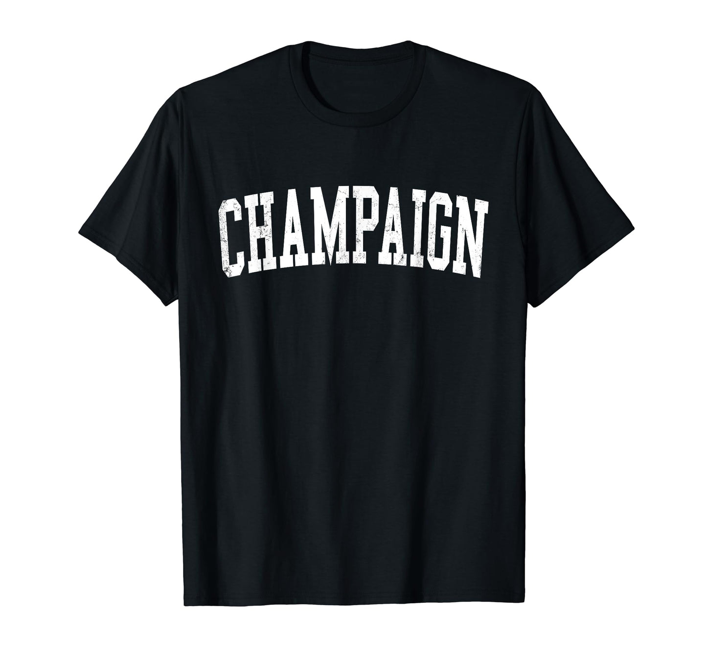 Champaign Il Distressed White Varsity T-Shirt - Custom Art Print Unisex - T-Shirt, Sweatshirt, Hoodie