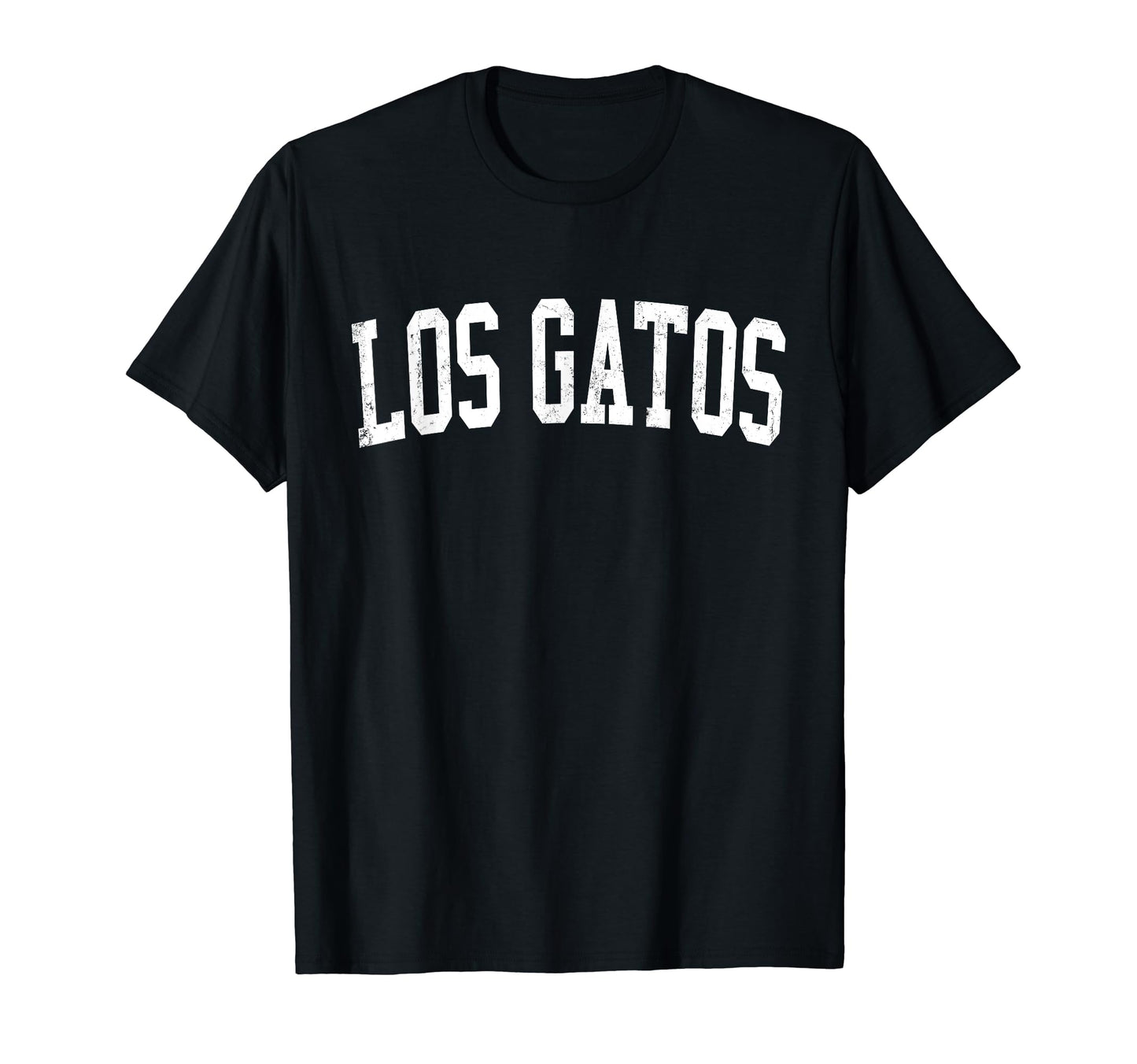 Los Gatos Ca Distressed White Varsity T-Shirt - Novelty Apparel Unisex - T-Shirt, Sweatshirt, Hoodie