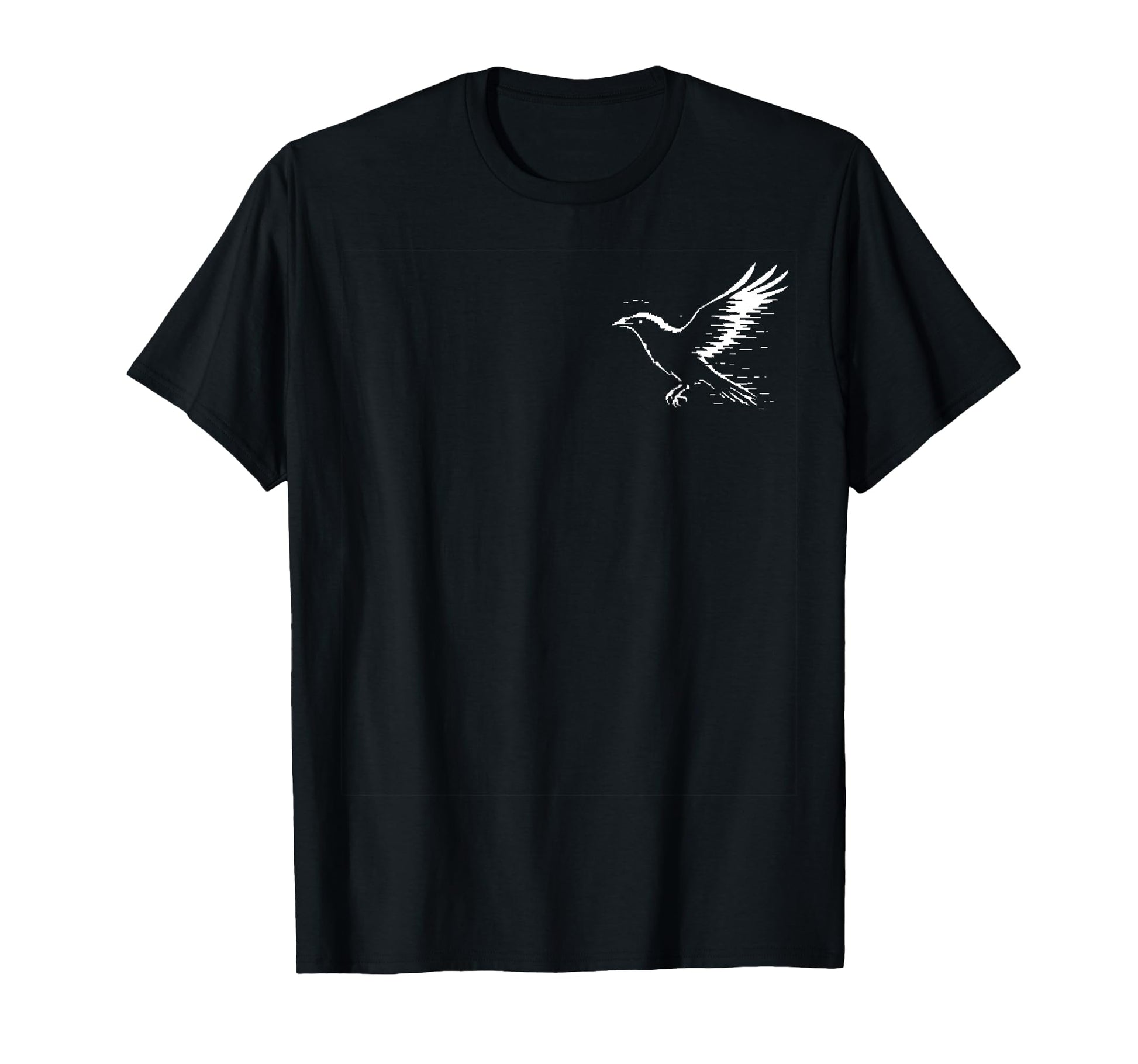 Raven Glitch Cyber Pocket Vaporwave Urban T-Shirt - Unique Graphic Unisex - T-Shirt, Sweatshirt, Hoodie