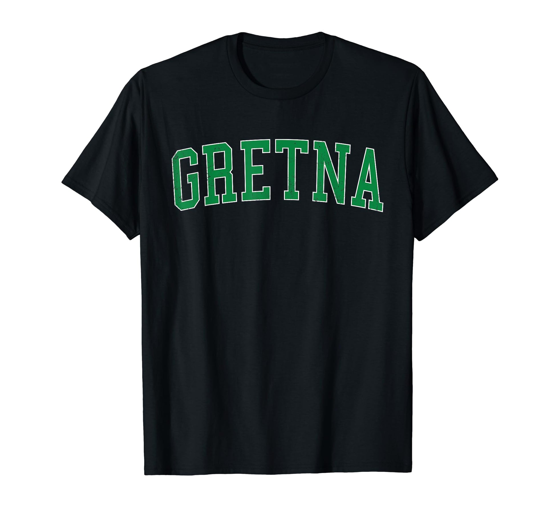 Gretna La Distressed Green Varsity T-Shirt - Aesthetic Graphic Men Women - T-Shirt, Sweatshirt, Hoodie