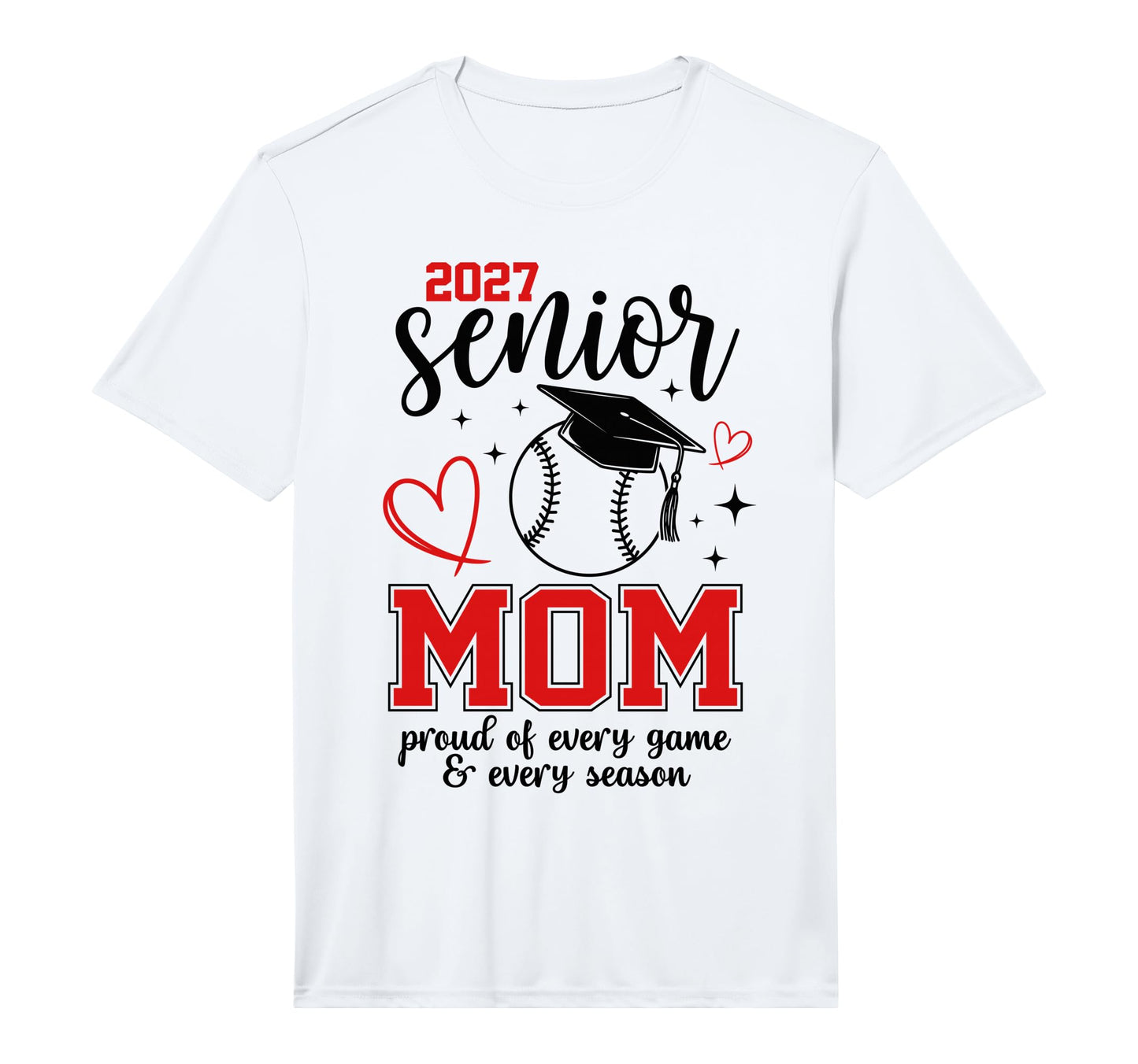 2027 Senior Baseball Mom Proud Family T-Shirt - Unique Graphic Unisex - T-Shirt, Sweatshirt, Hoodie