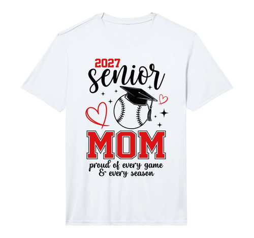 2027 Senior Baseball Mom Proud Family T-Shirt - Unique Graphic Unisex - T-Shirt, Sweatshirt, Hoodie