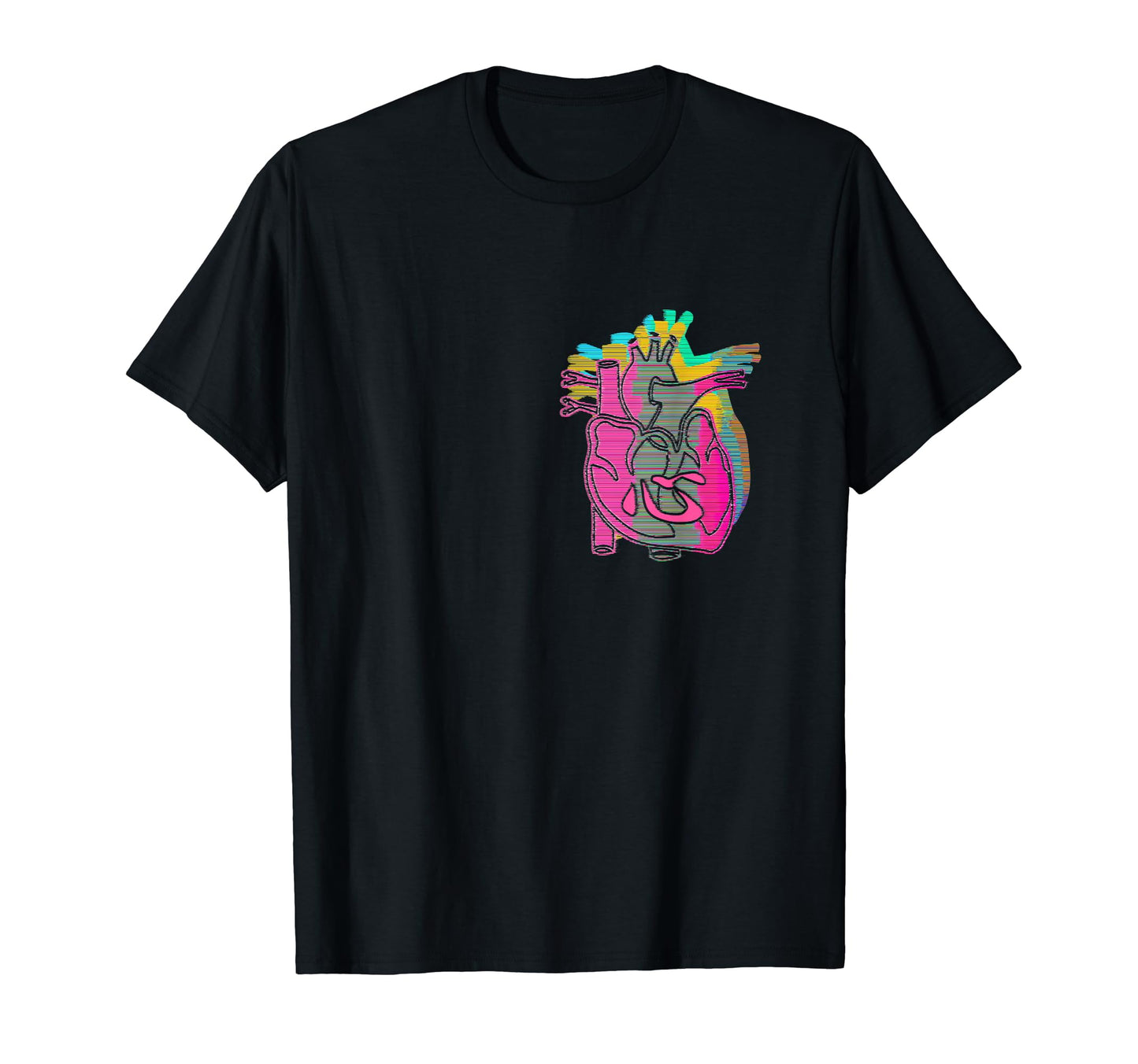 Heart Pocket Vaporwave Glitch Aesthetic T-Shirt - Unique Graphic Unisex - T-Shirt, Sweatshirt, Hoodie