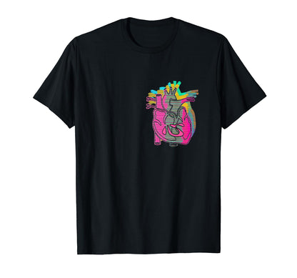 Heart Pocket Vaporwave Glitch Aesthetic T-Shirt - Unique Graphic Unisex - T-Shirt, Sweatshirt, Hoodie