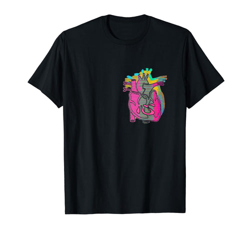 Heart Pocket Vaporwave Glitch Aesthetic T-Shirt - Unique Graphic Unisex - T-Shirt, Sweatshirt, Hoodie