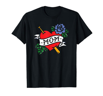 Mom Loves Baseball Bat Through Heart T-Shirt - Aesthetic Graphic Unisex - T-Shirt, Sweatshirt, Hoodie