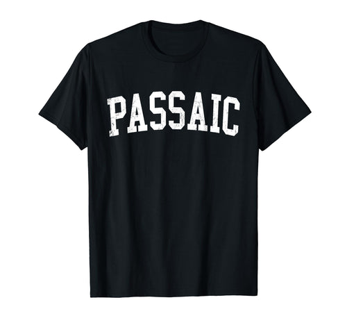 Passaic Nj Distressed White Varsity T-Shirt - Unique Graphic for Adults - T-Shirt, Sweatshirt, Hoodie