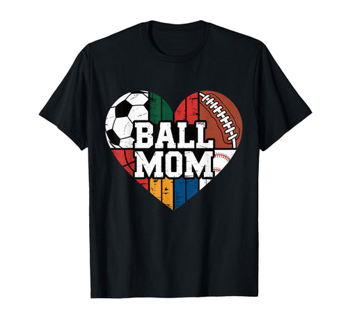 Ball Mom Heart Sports Soccer T-Shirt - Aesthetic Graphic Men Women - T-Shirt, Sweatshirt, Hoodie