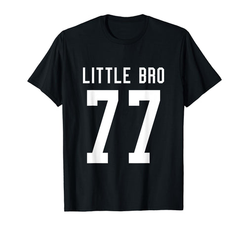 Number 77 Little Bro Biggest Fan T-Shirt - Unique Graphic for Adults - T-Shirt, Sweatshirt, Hoodie
