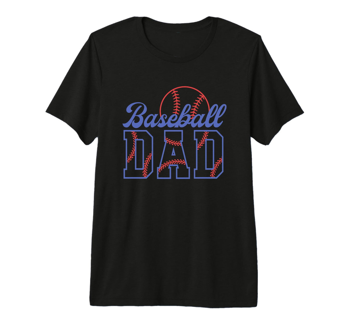 Baseball Dad Tri Blend T-Shirt - Custom Art Print Unisex - T-Shirt, Sweatshirt, Hoodie