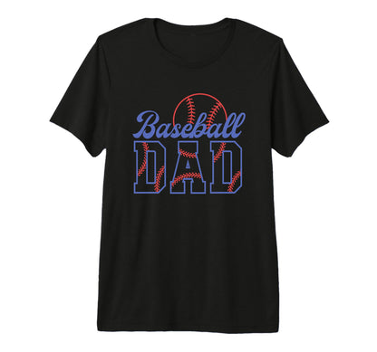 Baseball Dad Tri Blend T-Shirt - Custom Art Print Unisex - T-Shirt, Sweatshirt, Hoodie