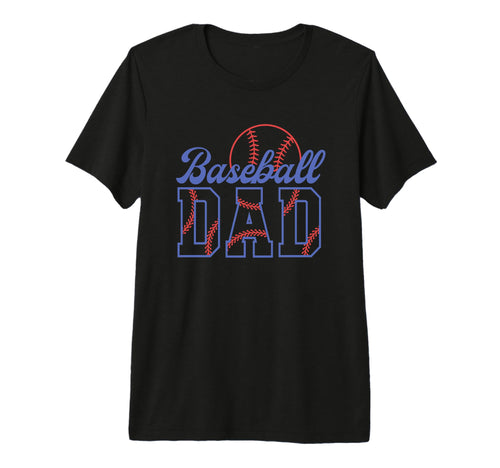 Baseball Dad Tri Blend T-Shirt - Custom Art Print Unisex - T-Shirt, Sweatshirt, Hoodie