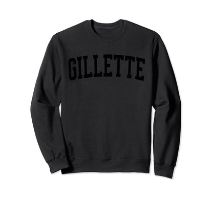 Gillette Wy Distressed Black Sweatshirt - Fun Novelty Design for Adults - T-Shirt, Sweatshirt, Hoodie