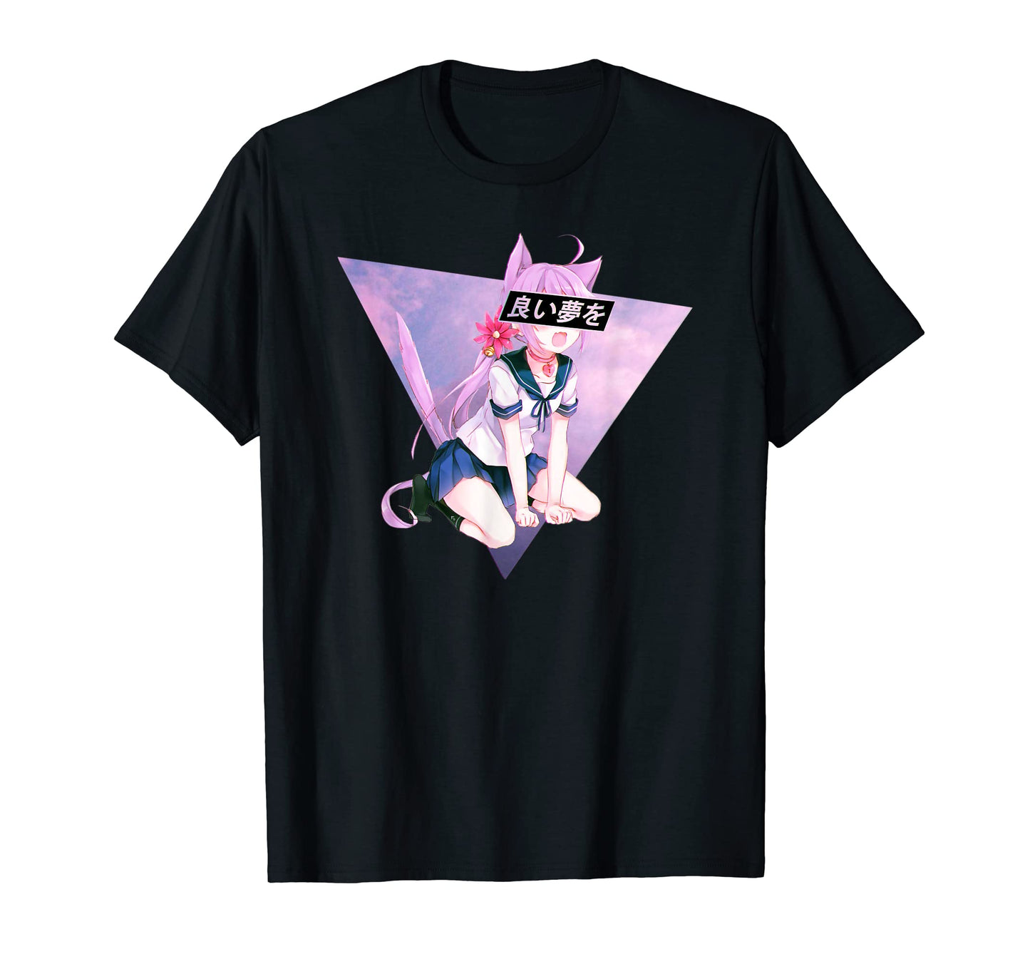 Anime Neko Vaporwave Aesthetic T-Shirt - Unique Graphic for Adults - T-Shirt, Sweatshirt, Hoodie