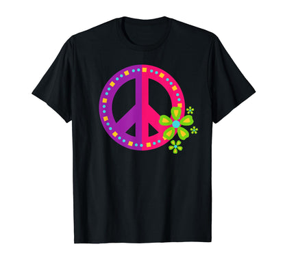 Peace Sign Love 60S 70S Tie Die T-Shirt - Fun Novelty Design Men Women - T-Shirt, Sweatshirt, Hoodie