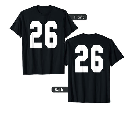26 Team Sports Jersey Front Back T-Shirt - Fun Novelty Design Men Women - T-Shirt, Sweatshirt, Hoodie
