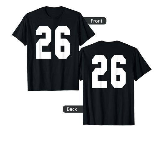 26 Team Sports Jersey Front Back T-Shirt - Fun Novelty Design Men Women - T-Shirt, Sweatshirt, Hoodie