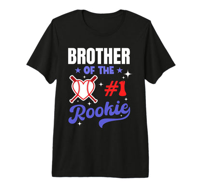 Brother Rookie 1St Baseball Birthday T-Shirt - Custom Art Print Men Women - T-Shirt, Sweatshirt, Hoodie