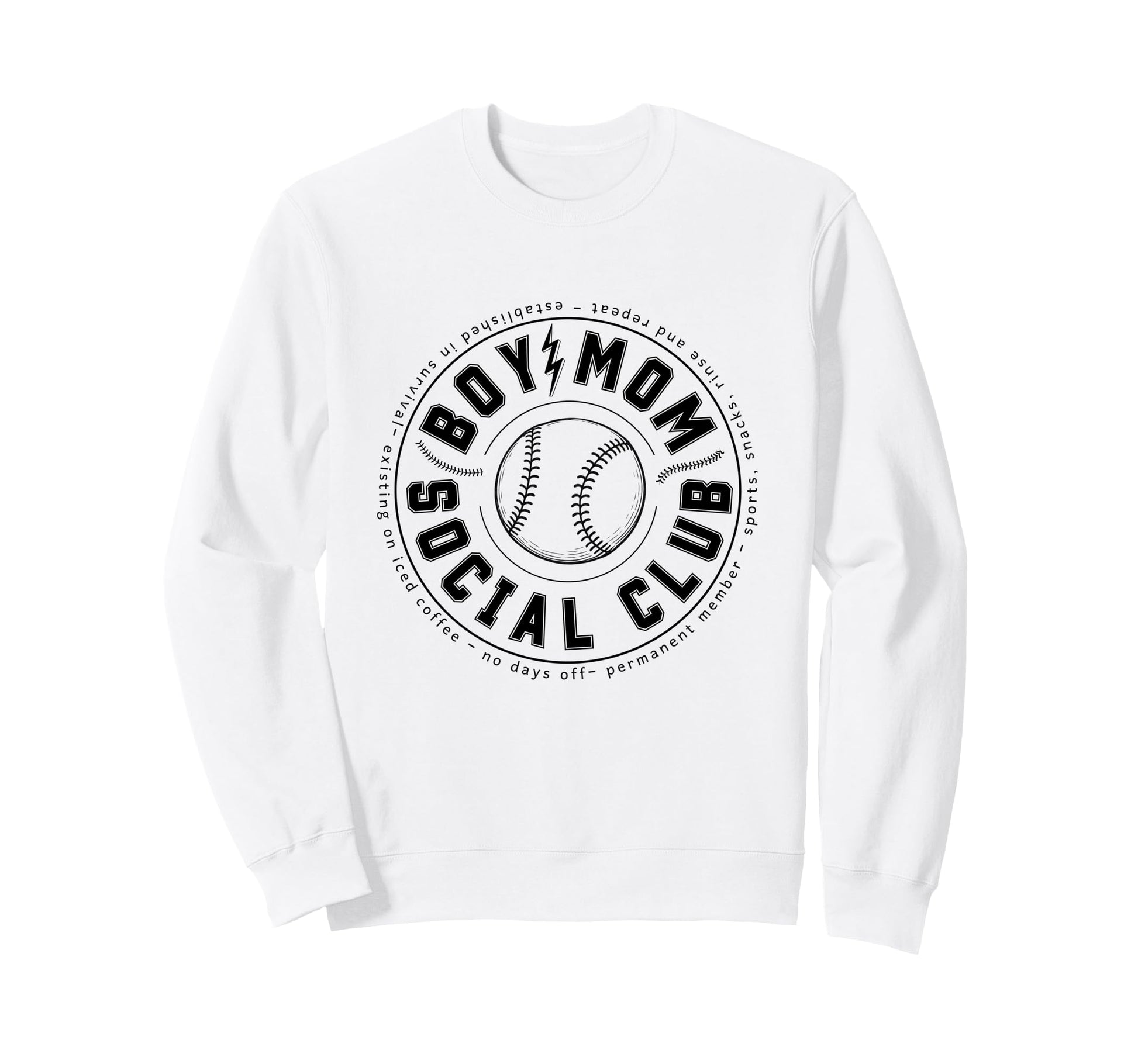Baseball Mom Social Club Game Day Sweatshirt - Graphic Print for Adults - T-Shirt, Sweatshirt, Hoodie