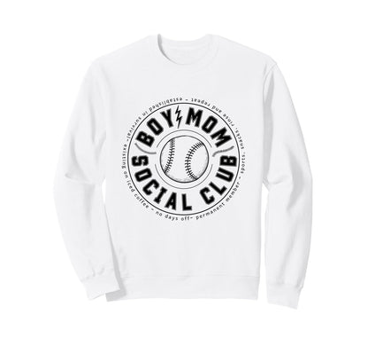 Baseball Mom Social Club Game Day Sweatshirt - Graphic Print for Adults - T-Shirt, Sweatshirt, Hoodie