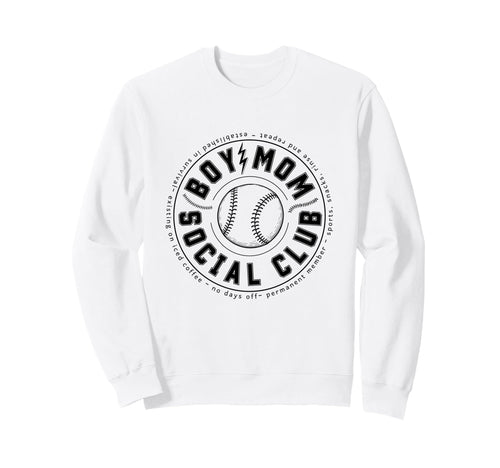 Baseball Mom Social Club Game Day Sweatshirt - Graphic Print for Adults - T-Shirt, Sweatshirt, Hoodie