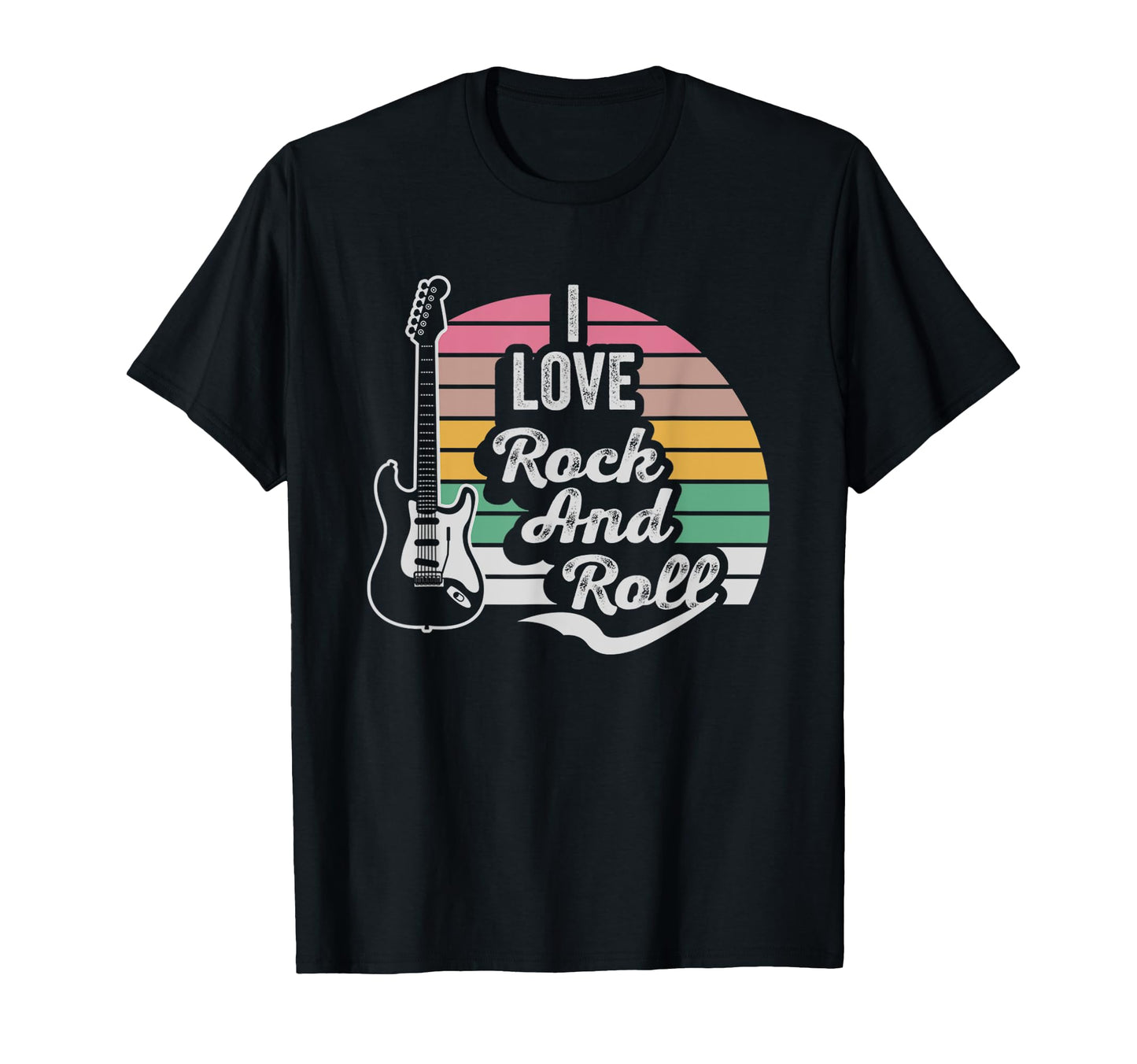 I Love Rock And Roll Guitar Art T-Shirt - Aesthetic Graphic for Adults - T-Shirt, Sweatshirt, Hoodie