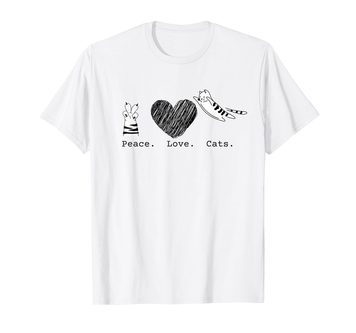 Peace Love Cats Hippy T-Shirt - Aesthetic Graphic Unisex - T-Shirt, Sweatshirt, Hoodie