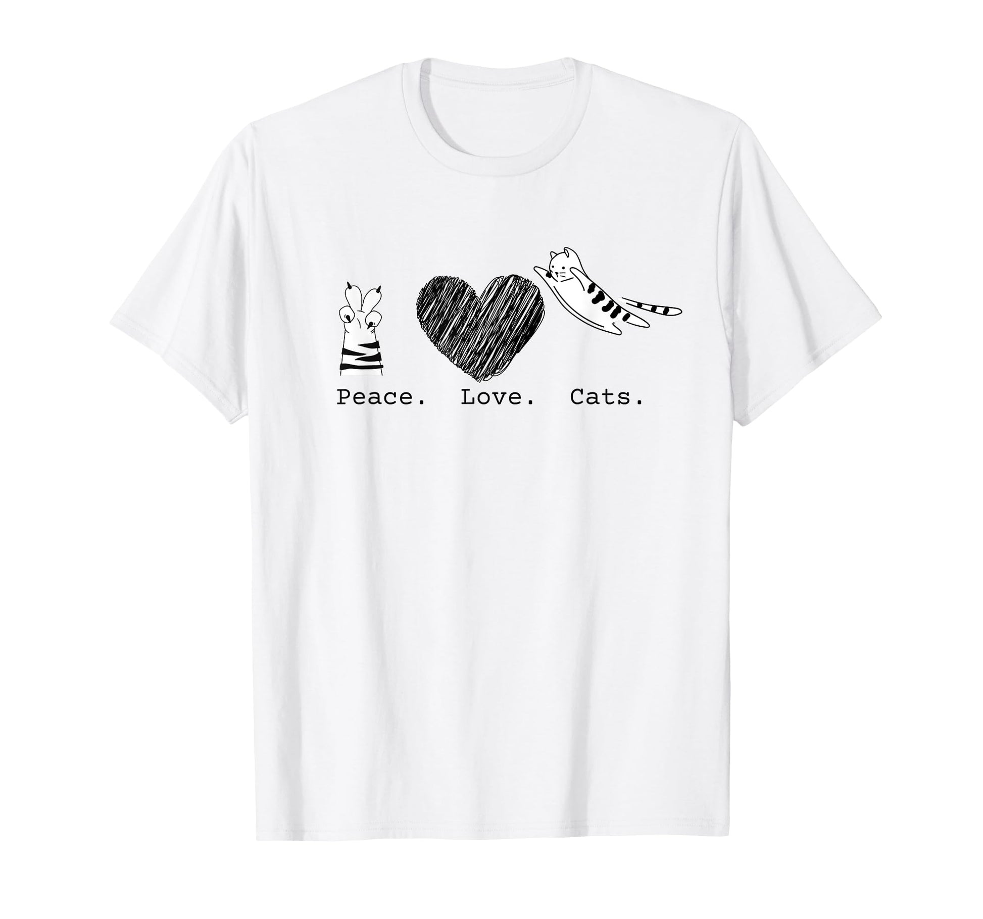 Peace Love Cats Hippy T-Shirt - Aesthetic Graphic Unisex - T-Shirt, Sweatshirt, Hoodie