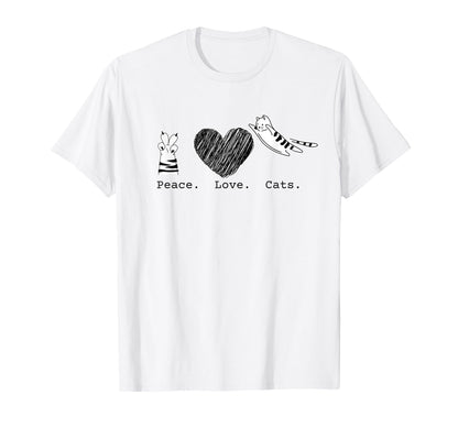 Peace Love Cats Hippy T-Shirt - Aesthetic Graphic Unisex - T-Shirt, Sweatshirt, Hoodie