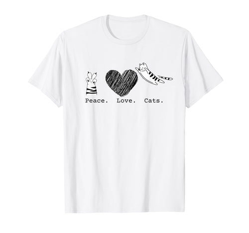 Peace Love Cats Hippy T-Shirt - Aesthetic Graphic Unisex - T-Shirt, Sweatshirt, Hoodie