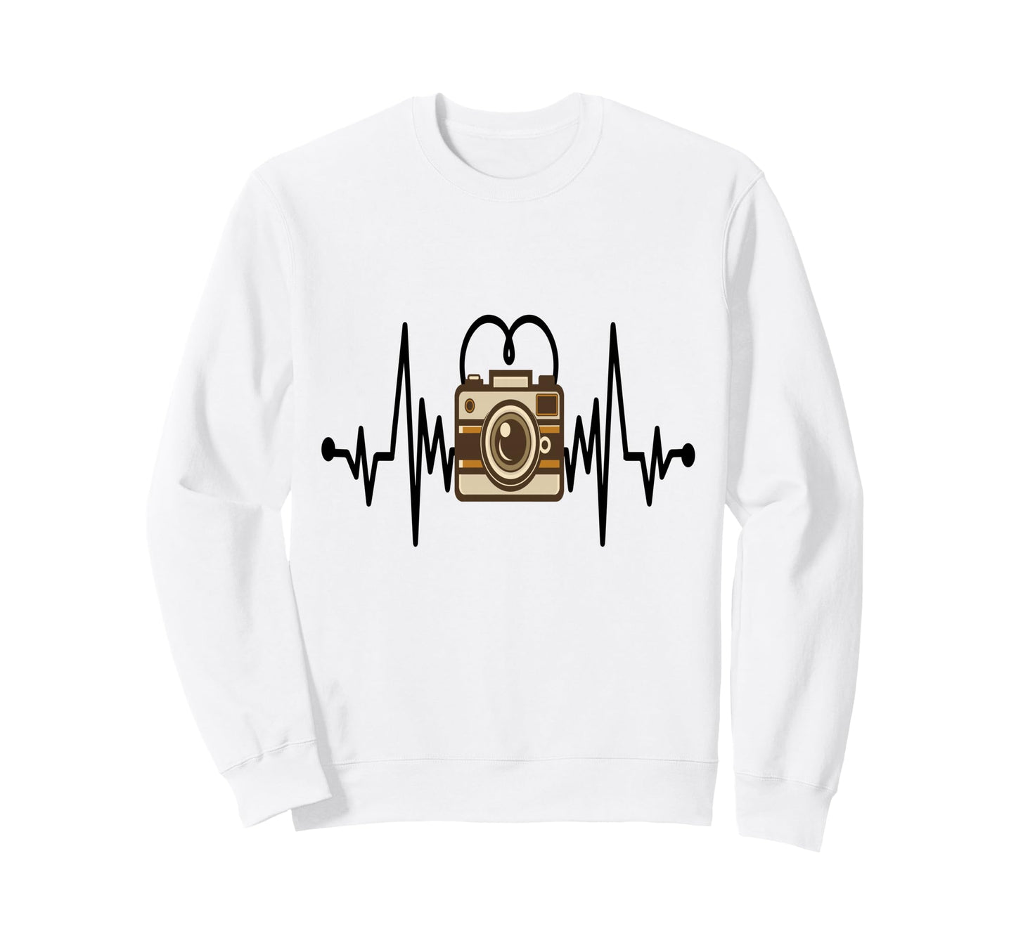 Womens Funny Camera Heartbeat Sweatshirt - Minimalist Print Men Women - T-Shirt, Sweatshirt, Hoodie
