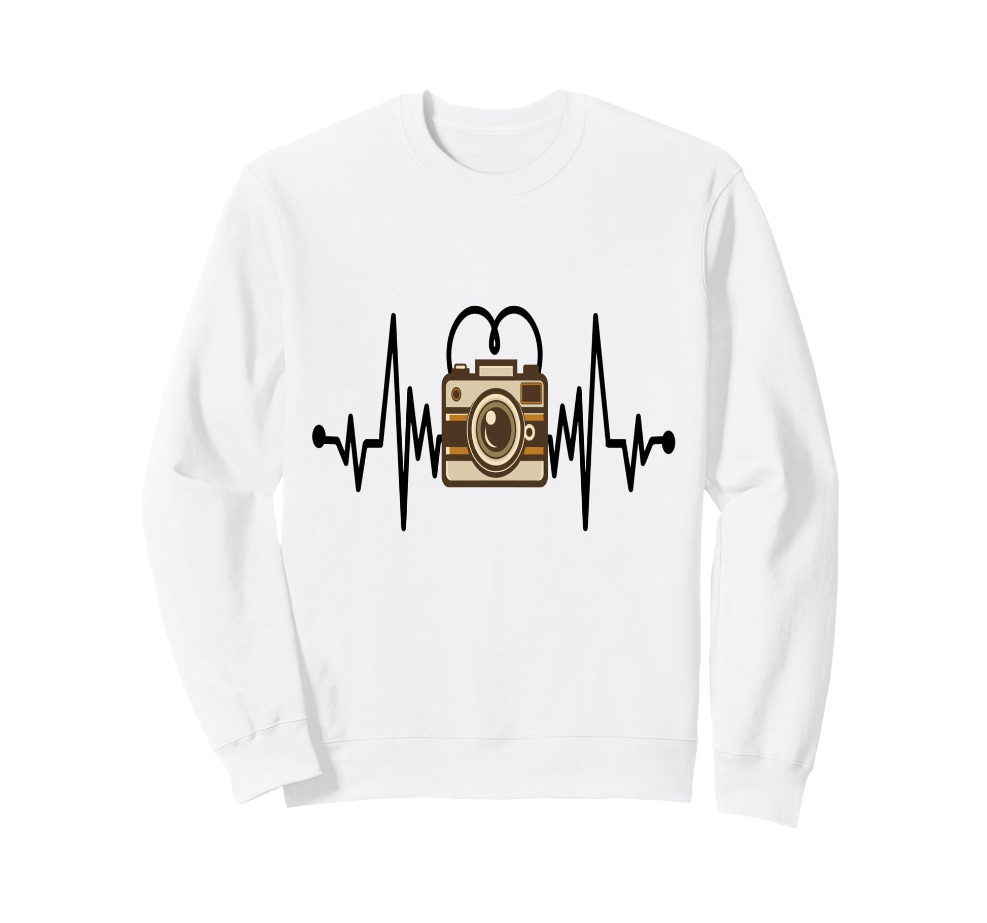 Womens Funny Camera Heartbeat Sweatshirt - Minimalist Print Men Women - T-Shirt, Sweatshirt, Hoodie