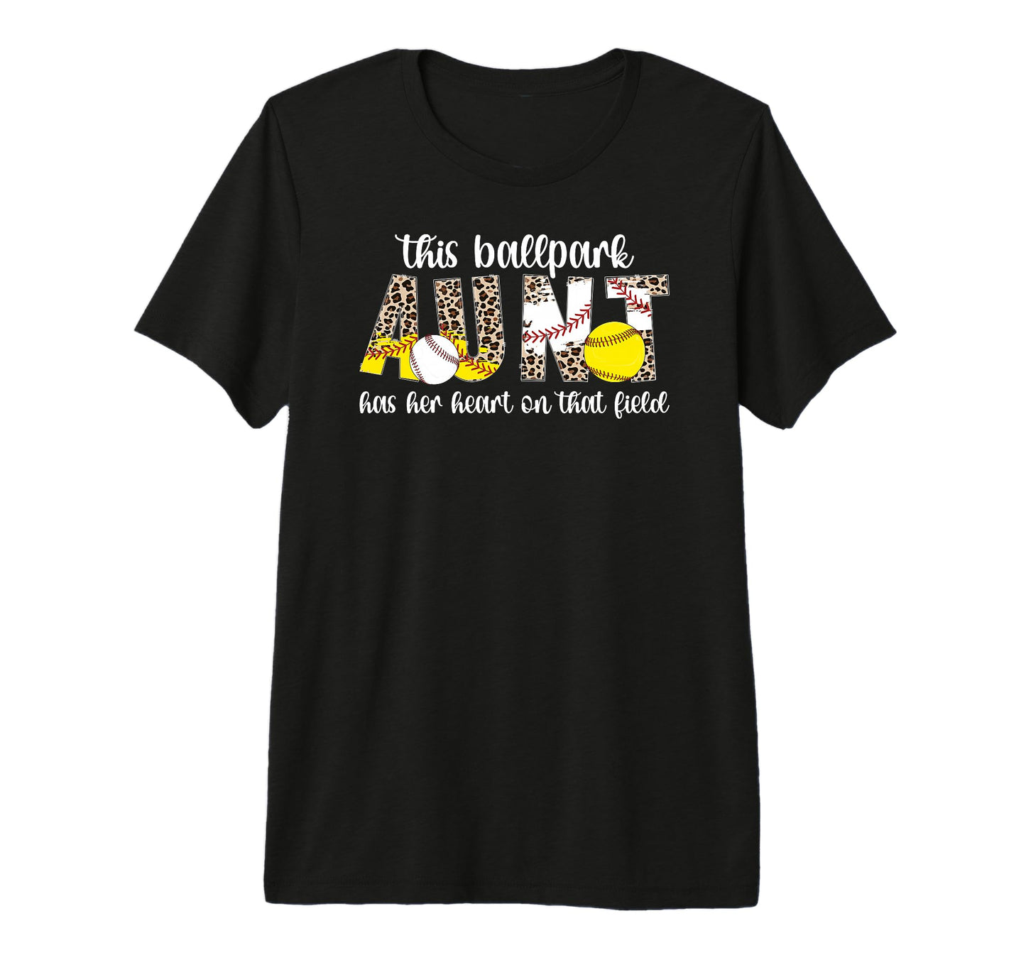 Ballpark Aunt Proud Baseball Softball T-Shirt - Trendy Graphic for Adults - T-Shirt, Sweatshirt, Hoodie