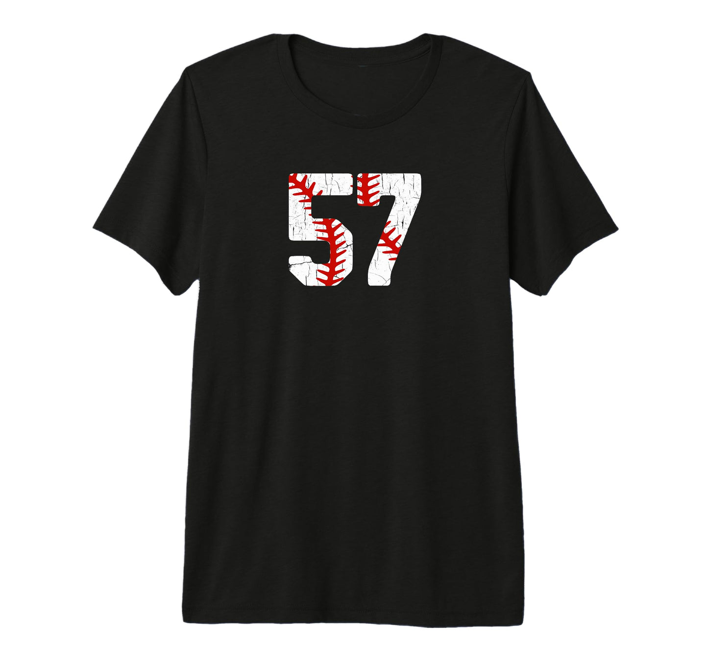 Baseball Player Jersey Number 57 57 T-Shirt - Minimalist Print Unisex - T-Shirt, Sweatshirt, Hoodie
