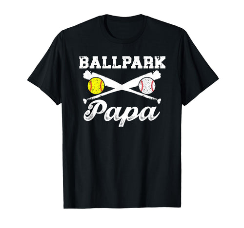 Ballpark Papa Softball Baseball Papa T-Shirt - Trendy Graphic Men Women - T-Shirt, Sweatshirt, Hoodie